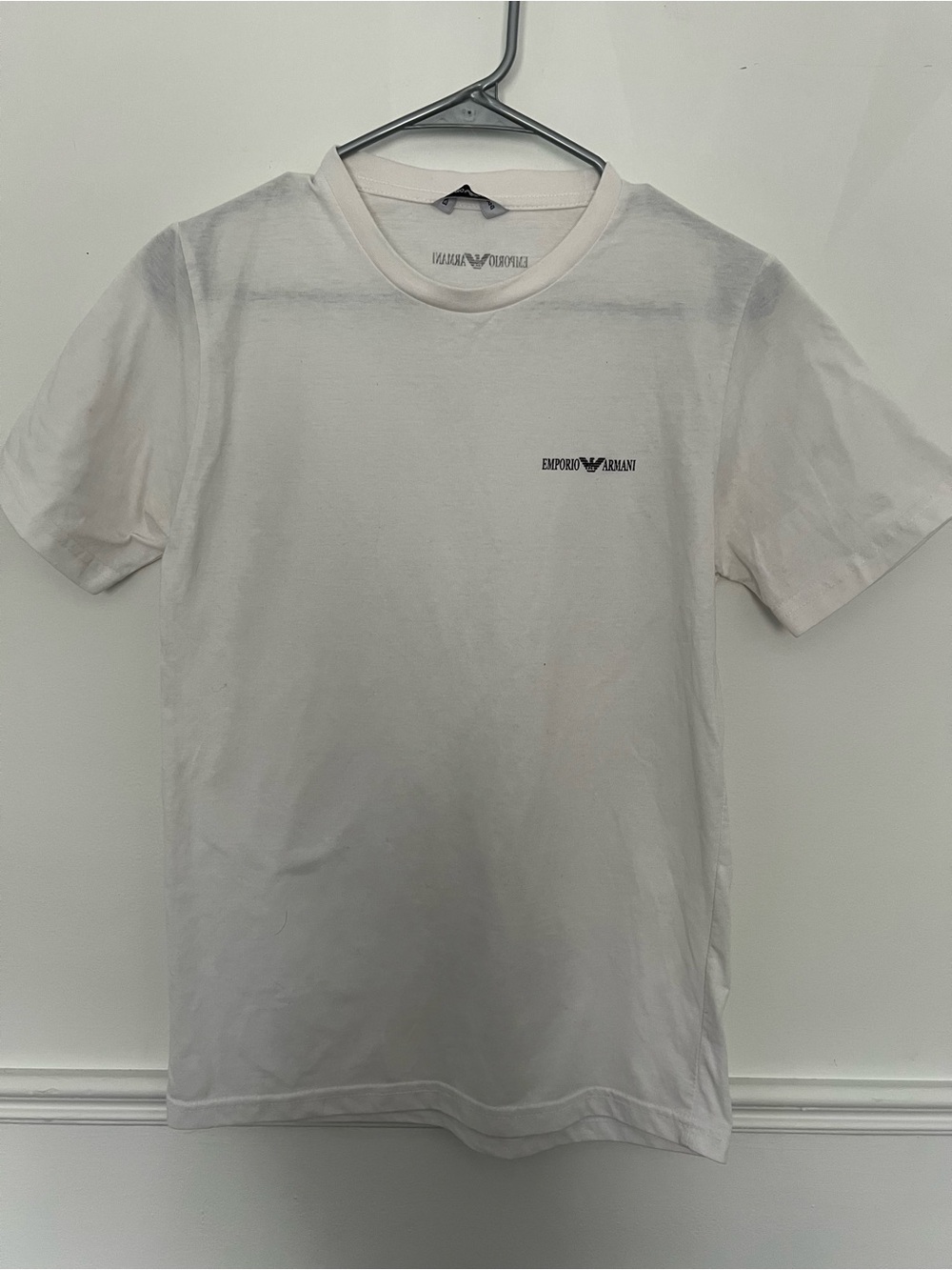 Emporio Armani White Crew Neck Logo Tee